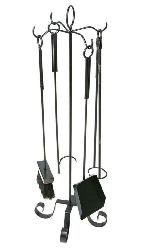 Zestaw kominkowy Dąstal metalowy czarny 75x25x25 cm 1 szt.