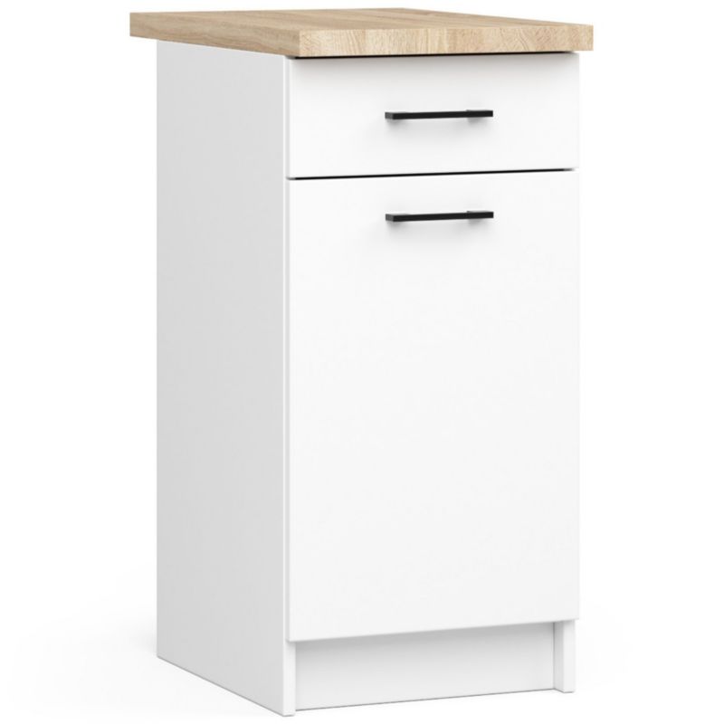 Kuchyňská sestava Akord Oliwia G1 1,8m Bílá 180 cm 6 dvířek 1 zásuvka Matná Bílá barva 6 polic 180x46x174 cm 1 sada.