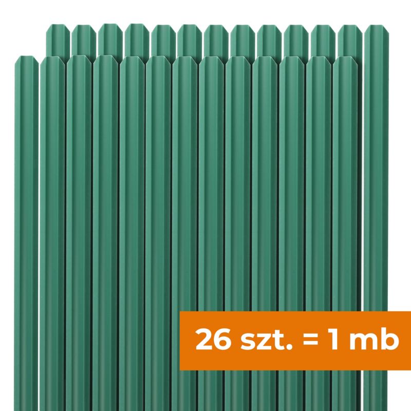 Zestaw lameli ogrodowych QUEST, osłona ogrodzeniowa 50-60 mm, odporne na UV, 150 cm, zielony, 26 szt