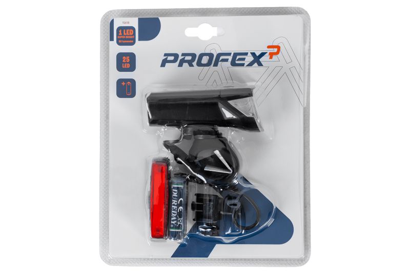 Zestaw lampek rowerowych PROFEX 92618 Super Vision (przód i tył) na baterie 1 szt.