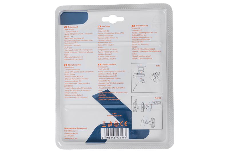 Zestaw lampek rowerowych PROFEX 92618 Super Vision (przód i tył) na baterie 1 szt.
