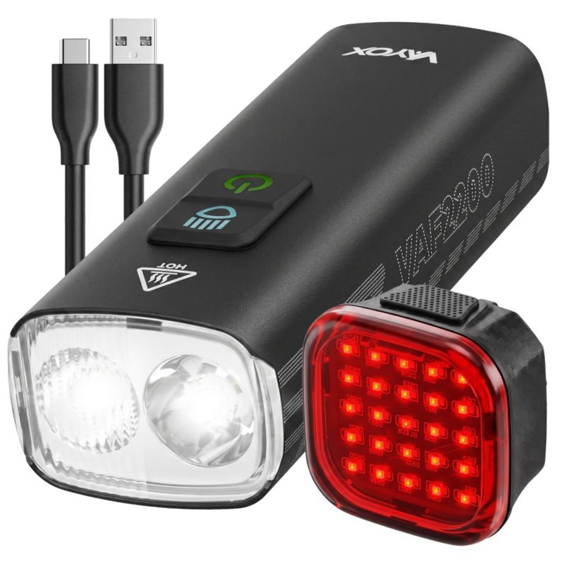 Zestaw lampek rowerowych Vayox VAF2200 + VAR60 - przednia i tylna 1kpl.