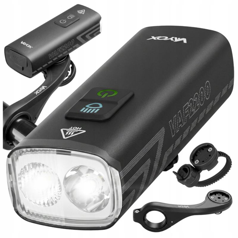 Zestaw lampka rowerowa Vayox VAF2200 + VABH2 - przednia 1kpl.