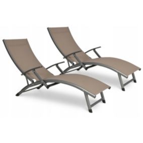 Zestaw Leżaków Focus Garden Leżak Ogrodowy Plażowy Składany Relax Na Basen Wygodny 2 Szt