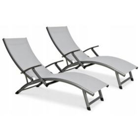 Zestaw Leżaków Focus Garden Leżak Ogrodowy Plażowy Składany Relax Na Basen Wygodny 2 Szt