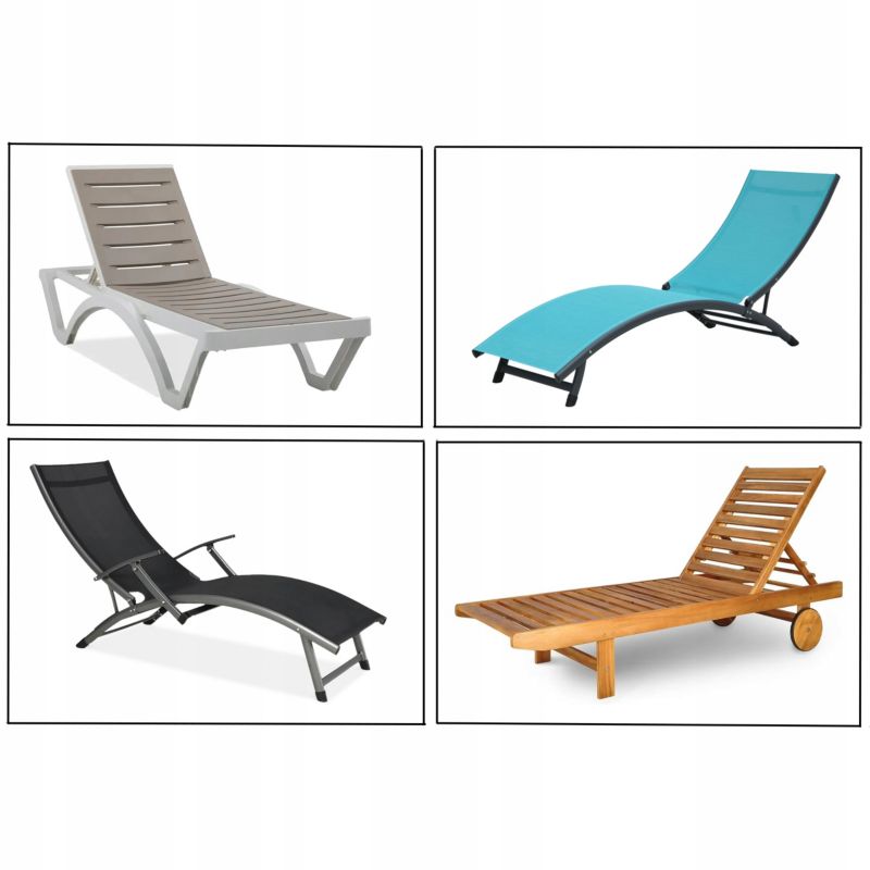 Zestaw Leżaków Focus Garden Leżak Ogrodowy Plażowy Składany Relax Na Basen Wygodny 2 Szt