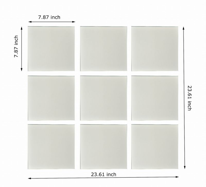 Zestaw lusterek ściennych do przyklejenia BD art kwadratowe glamour 20x20 cm z plastrami 9 szt.