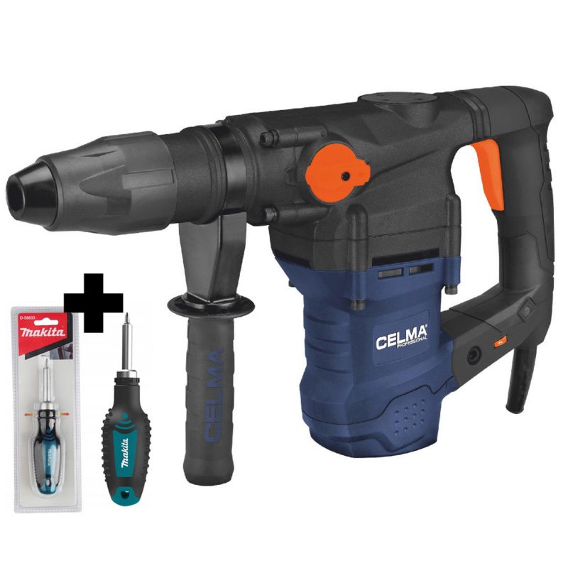 Zestaw Młot udarowo-obrotowy CELMA Professional PRWg 40GEO 1600W SDS Max 10J + wkrętak MAKITA 1 szt.