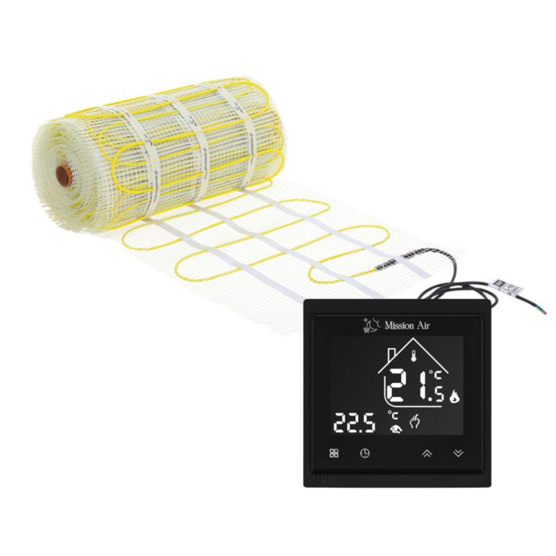 Zestaw mat grzewczych pod płytki Mission Air MA-160 9m² + Libra Czarny 1szt