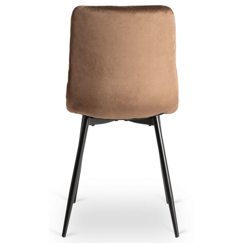 Zestaw Mebel Elite 6x Krzesło Tapicerowane PERU do Jadalni Brązowe Welurowe Loft 1 kpl.