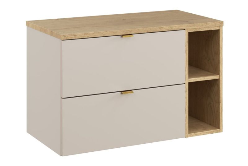 Zestaw mebli łazienkowych Comad Dalia Cashmere wiszący z blatem 60 cm i regałem dąb/kaszmir 1 szt.