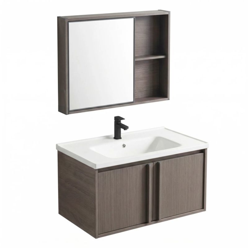Zestaw Mebli Łazienkowych Z Umywalką Rea Gama T25023 Kjm 80Cm Brązowy , 47X80X44Cm, 1Szt