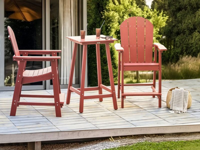 Zestaw mebli balkonowych Adirondack Czerwony 1 kpl
