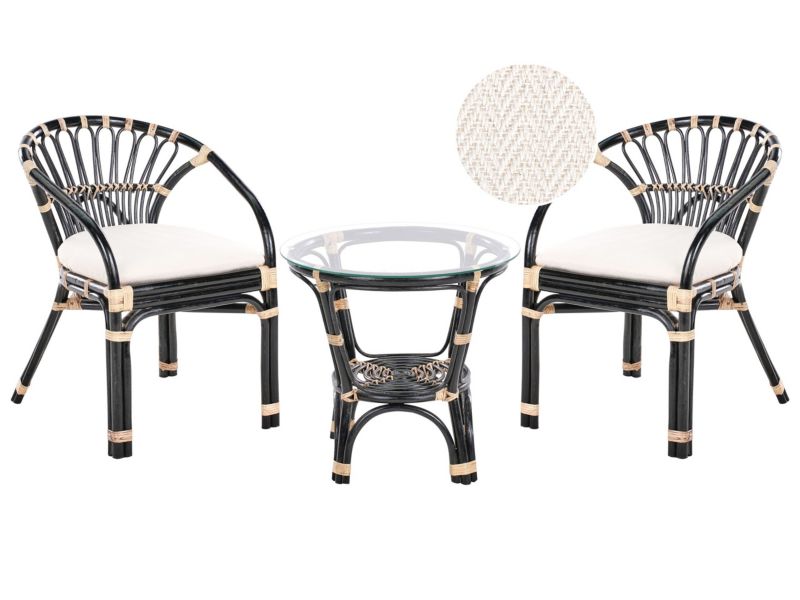 Zestaw mebli balkonowych Pecorini Rattan Czarny 1 kpl