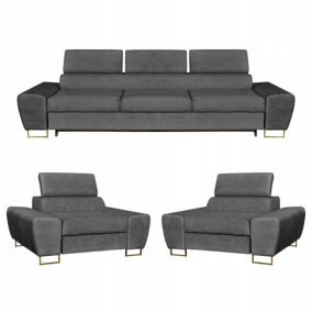 Zestaw mebli do salonu sofa i fotele Family Meble Bosso szare 1szt
