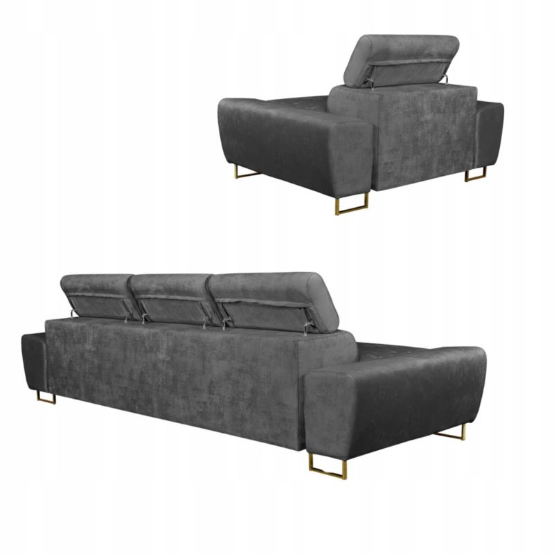 Zestaw mebli do salonu sofa i fotele Family Meble Bosso szare 1szt