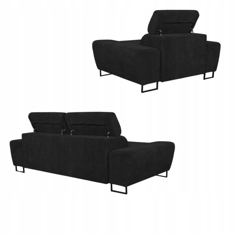 Zestaw mebli do salonu sofa i fotele Family Meble Savio czarny 1szt