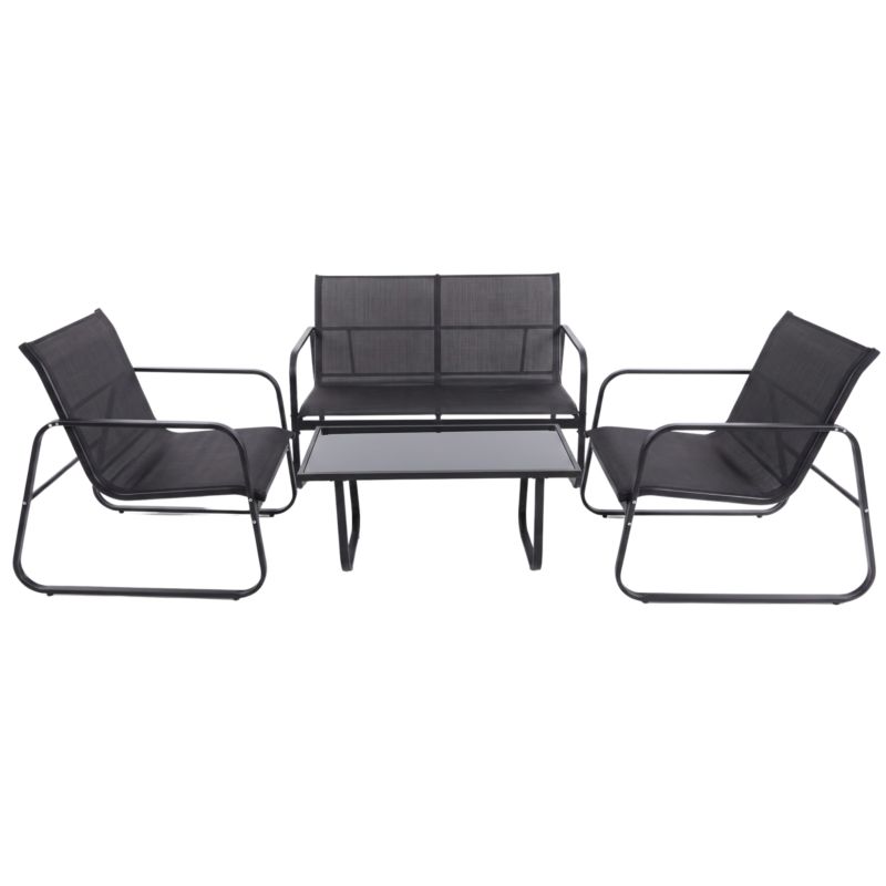 Zestaw mebli FUNFIT GARDEN tarasowych czarne krzesła stolik sofa 1 kpl