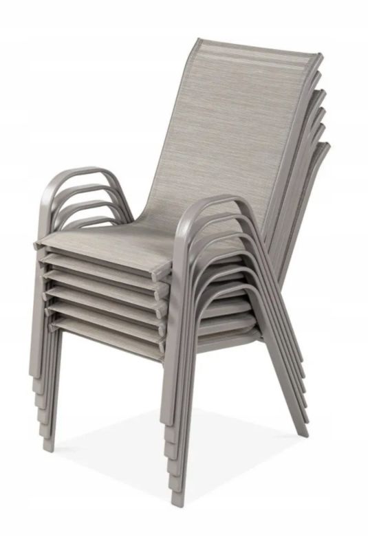 Zestaw Mebli Jadalnianych Focus Garden Ogrodowych Stół 150x90 6x Krzesło Bologna beż Beige 1 szt