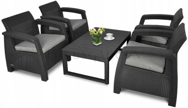 Zestaw Mebli ogrodowych CORFU QUATTRO/LYON Graphite 1 szt.