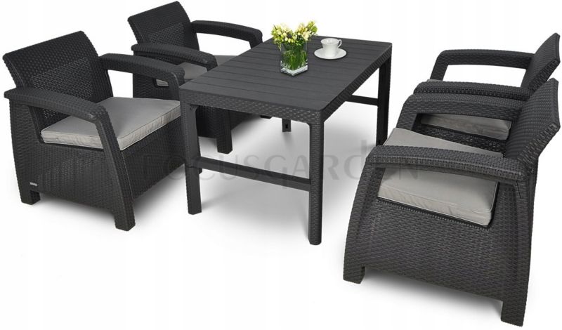 Zestaw Mebli ogrodowych CORFU QUATTRO/LYON Graphite 1 szt.