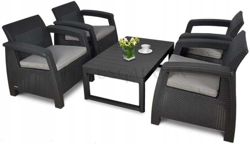 Zestaw Mebli ogrodowych CORFU QUATTRO/LYON Graphite 1 szt.