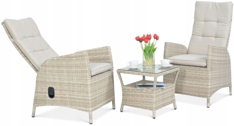 Zestaw Mebli Ogrodowych Focus Garden 2x Fotel Technorattan Malta Fotel Stolik 2os 1 szt