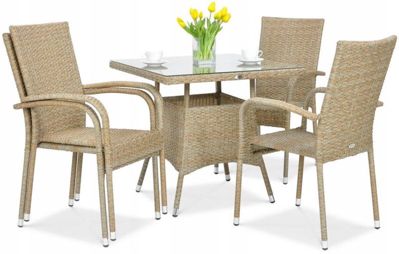 Zestaw Mebli Ogrodowych Focus Garden 4x Fotel Jadalnianych Technorattan Fiesta/lugo Stół 1 szt