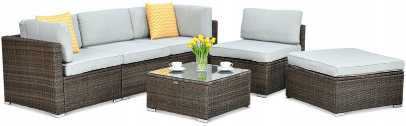 Zestaw Mebli Ogrodowych Focus Garden Komplet Technorattan Porto Narożnik Stolik 1 szt