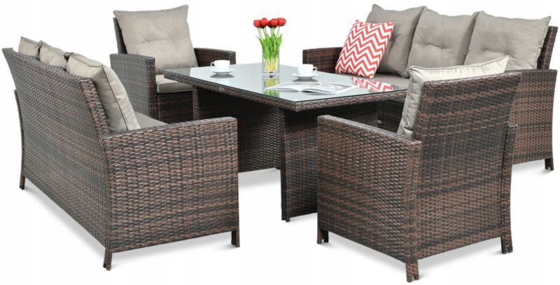 Zestaw Mebli Ogrodowych Focus Garden Technorattan Ibiza Family Sofa Stół 2x Fotel Taras 1 szt