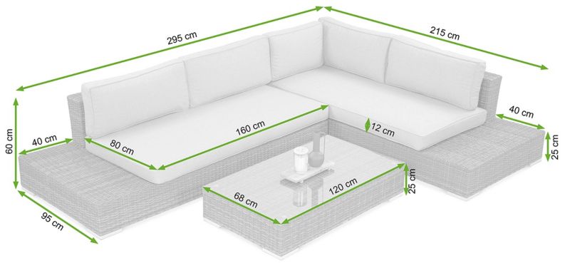 Zestaw Mebli Ogrodowych Focus Garden Technorattan Verona Duży Narożnik Stolik Taras 1 szt