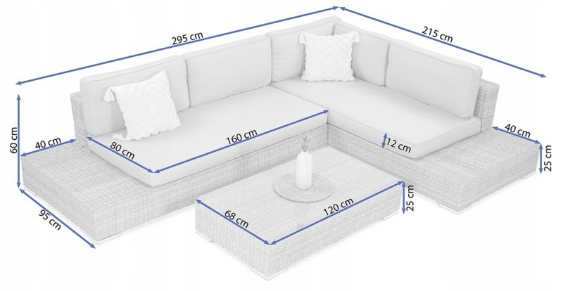 Zestaw Mebli Ogrodowych Focus Garden Technorattan Verona Narożnik Stolik Na Taras 1 szt