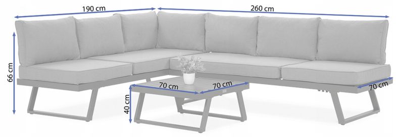Zestaw Mebli Ogrodowych Focus Garden Wypoczynkowych Midway Narożnik Modułowy Sofa 1 szt