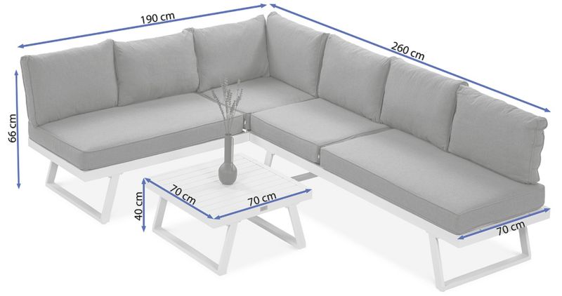 Zestaw Mebli Ogrodowych Focus Garden Wypoczynkowych Midway Narożnik Stolik Taras 1 szt