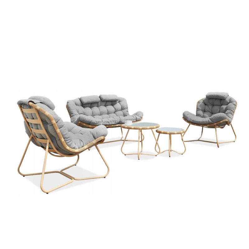 Zestaw Mebli Ogrodowych Focus Garden Wypoczynkowych Rodos Stolik Sofa Fotel Szary 1 szt