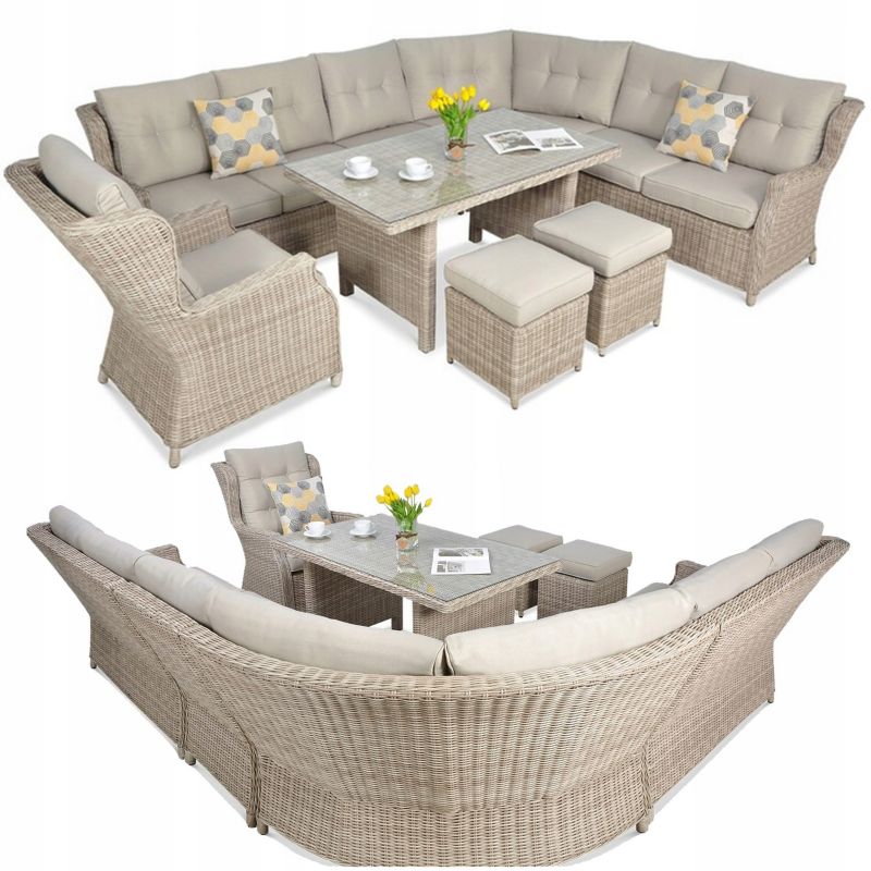 Zestaw Mebli Ogrodowych Focus Garden Wypoczynkowych Technorattan Trivento Narożnik Beige 1 szt