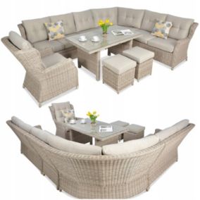 Zestaw Mebli Ogrodowych Focus Garden Wypoczynkowych Technorattan Trivento Narożnik Beige 1 szt