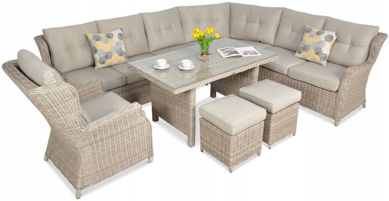 Zestaw Mebli Ogrodowych Focus Garden Wypoczynkowych Technorattan Trivento Narożnik Beige 1 szt