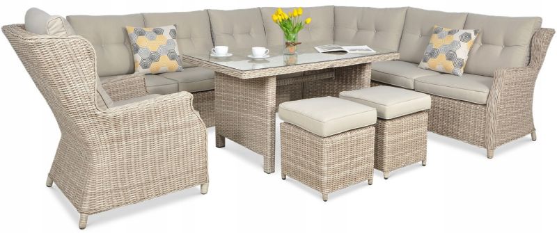 Zestaw Mebli Ogrodowych Focus Garden Wypoczynkowych Technorattan Trivento Narożnik Beige 1 szt