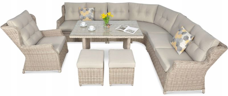 Zestaw Mebli Ogrodowych Focus Garden Wypoczynkowych Technorattan Trivento Narożnik Beige 1 szt