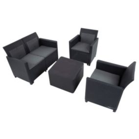 Zestaw mebli ogrodowych Keter MARIE 2-Storage Table dla 4 osób Grafitowy 1 kpl.