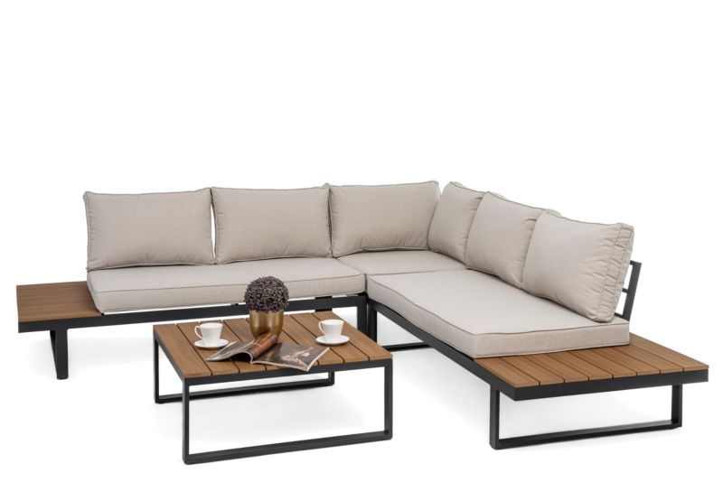 Zestaw mebli ogrodowych narożnik New Home MALE beżowy aluminiowy 1 kpl