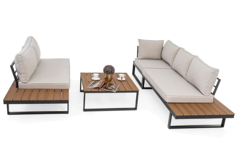 Zestaw mebli ogrodowych narożnik New Home MALE beżowy aluminiowy 1 kpl