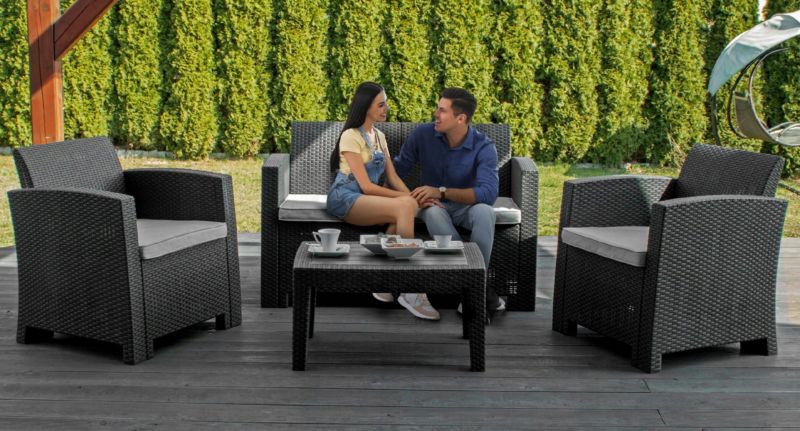 Zestaw mebli ogrodowych Sapphire Boston 4-osobowy fotele sofa stół kpl