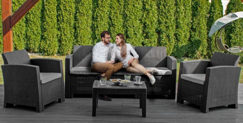 Zestaw mebli ogrodowych Sapphire Venice 5-osobowy fotele sofa stół kpl