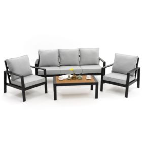Zestaw mebli ogrodowych sofa fotel New Home ATOL 5 szaro grafitowy aluminiowy z blatem z deski kompozytowej 1 kpl