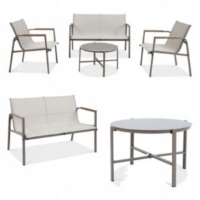 Zestaw Mebli Ogrodowych Tarasowych MANGO 2x Fotel Sofa Stolik kawowy Beżowy 1 szt