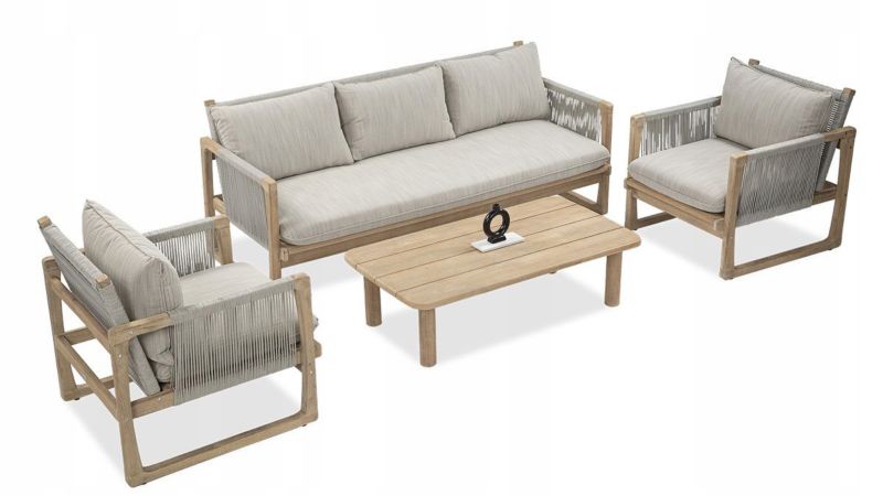 Zestaw Mebli Ogrodowych Wypoczynkowych AMALFI Drewniany Stolik PREMIUM 1 szt