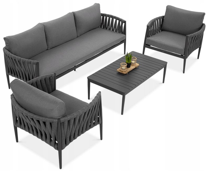 Zestaw Mebli Ogrodowych Wypoczynkowych MONZA Caffe Sofa Stolik PREMIUM 1 szt