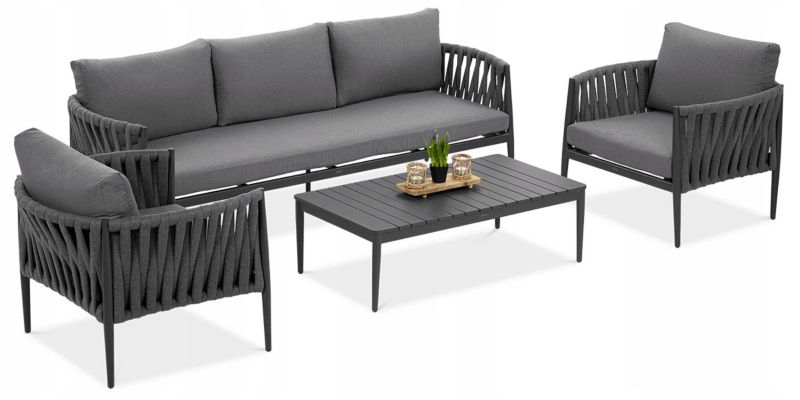 Zestaw Mebli Ogrodowych Wypoczynkowych MONZA Caffe Sofa Stolik PREMIUM 1 szt